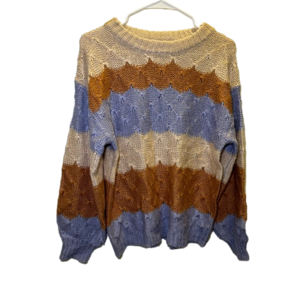 Filly Flair Lavender & Tan Sweater Size S/M